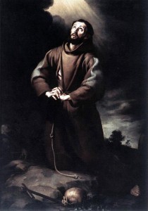 św. Franciszek na modlitwie.